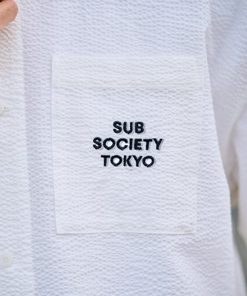 Subciety（サブサエティ）の「Seersucker shirt（シャツ/ブラウス・メンズ・ブルー/ホワイト/ブラック・SMALL/MEDIUM/LARGE/X-LARGE）」の22枚目の写真
