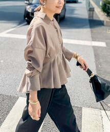 NOLLEY'S（ノーリーズ）の「ウォッシャブルパール釦スキッパータックブラウス（シャツ/ブラウス）」