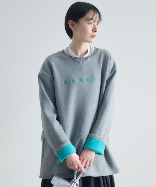 Paradise Picnic（パラダイスピクニック）の「テキストロゴ裏起毛プルオーバー（スウェット・レディース・ネイビー/チャコールグレー/グレー・FREE）」の2枚目の写真