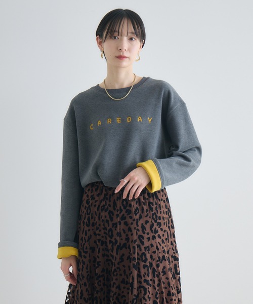 Paradise Picnic（パラダイスピクニック）の「テキストロゴ裏起毛プルオーバー（スウェット・レディース・ネイビー/チャコールグレー/グレー・FREE）」の9枚目の写真