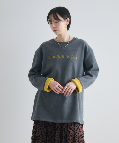 Paradise Picnic（パラダイスピクニック）の「テキストロゴ裏起毛プルオーバー（スウェット・レディース・ネイビー/チャコールグレー/グレー・FREE）」の12枚目の写真