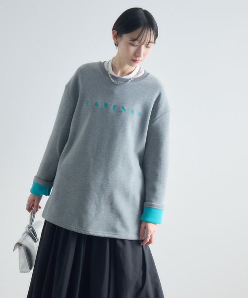 Paradise Picnic（パラダイスピクニック）の「テキストロゴ裏起毛プルオーバー（スウェット・レディース・ネイビー/チャコールグレー/グレー・FREE）」の13枚目の写真