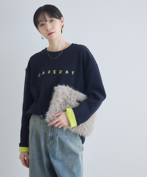 Paradise Picnic（パラダイスピクニック）の「テキストロゴ裏起毛プルオーバー（スウェット・レディース・ネイビー/チャコールグレー/グレー・FREE）」の21枚目の写真