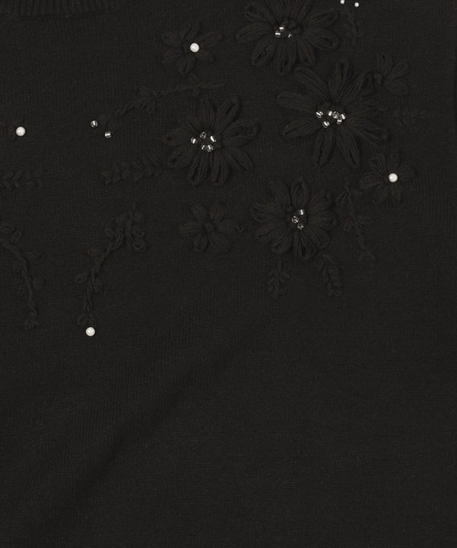 mysty woman（ミスティウーマン）の「花刺繍プチハイニット 640149（ニット/セーター・レディース・オフホワイト/グレー/ブラック・FREE）」の10枚目の写真