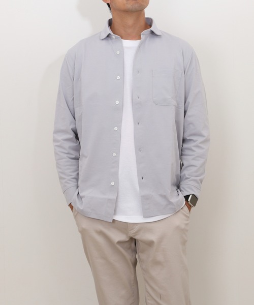 BACKYARD FAMILY（バックヤードファミリー）の「URBAN SQUARE ハイブリッドジャージシャツ（ビジネスシャツ・メンズ・ブラック系その他/ブラック系その他2/ブラック/ネイビー系3/ネイビー系1/ホワイト/ライトグレー/ネイビー/モカ/ネイビー系2・L/LL/M）」の18枚目の写真