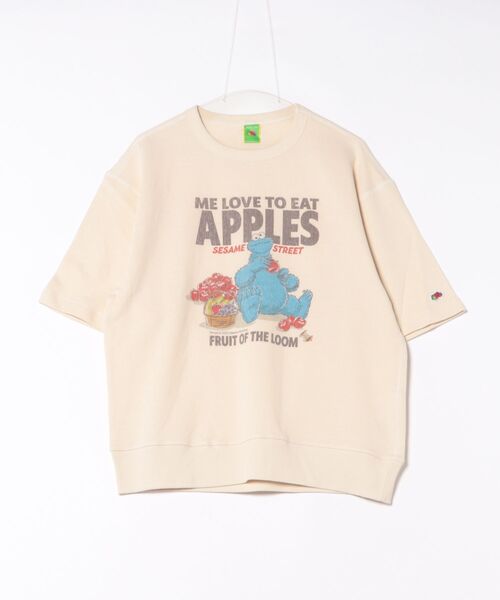 FRUIT OF THE LOOM(フルーツオブザルーム)の「SESAME STREET meets FRUIT OF THE LOOM/ハーフスリーブ2(Tシャツ/カットソー・メンズ・アイボリー/ブラック・L/M)」の1枚目の写真