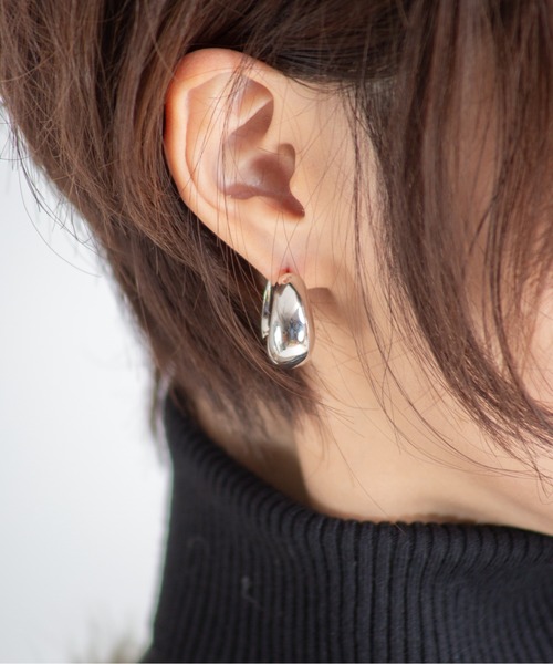 ピアス（両耳用） 【TOMWOOD】Ice Hoop Medium アイスフープ シルバー