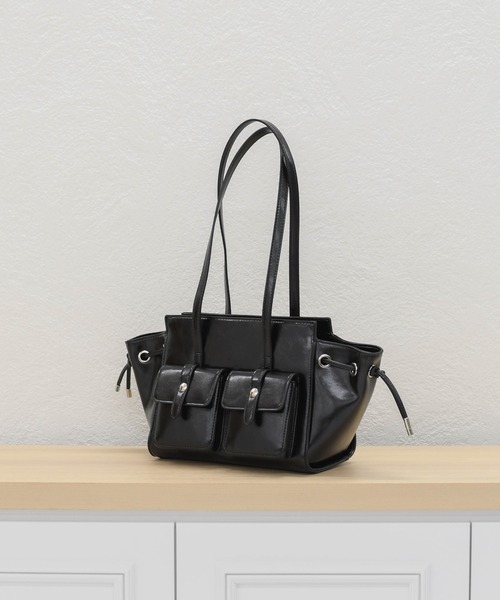 MISCH MASCH(ミッシュマッシュ)の「ダブルポケットトートバッグ(トートバッグ・レディース・ブラック/ベージュ・フリ-)」の6枚目の写真