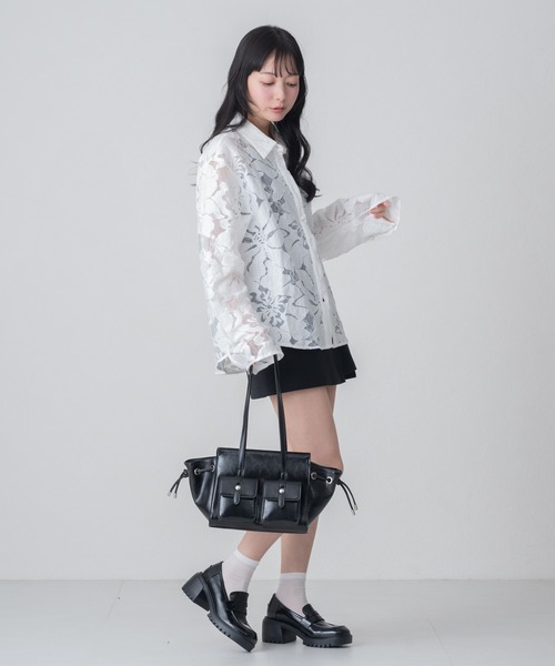 MISCH MASCH(ミッシュマッシュ)の「ダブルポケットトートバッグ(トートバッグ・レディース・ブラック/ベージュ・フリ-)」の17枚目の写真