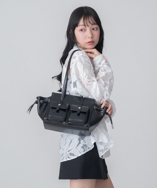 MISCH MASCH(ミッシュマッシュ)の「ダブルポケットトートバッグ(トートバッグ・レディース・ブラック/ベージュ・フリ-)」の19枚目の写真