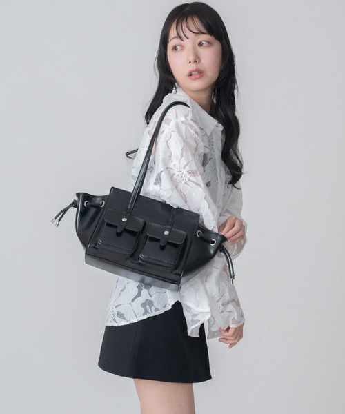 MISCH MASCH(ミッシュマッシュ)の「ダブルポケットトートバッグ(トートバッグ・レディース・ブラック/ベージュ・フリ-)」の21枚目の写真