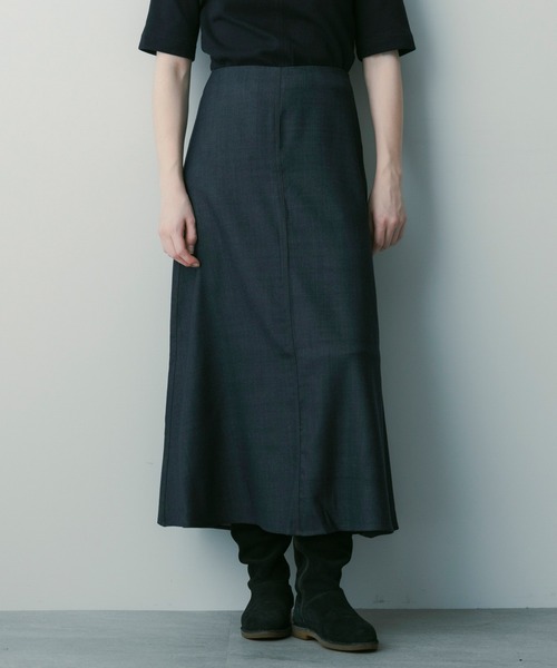 SERENO(セレーノ)の「ウールブレンド フレアスカート(スカート・レディース・インディゴブルー・M/L)」の1枚目の写真