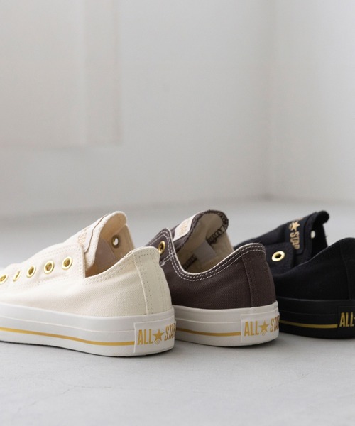 CONVERSE(コンバース)の「CONVERSE ALL STAR GOLDSTRIPE SLIP OX コンバース オールスター ゴールドストライプ スリップ(スニーカー・レディース・アイボリー/ダークブラウン/ブラック・22.5cm/22.0cm/24.5cm/24.0cm/23.5cm/23.0cm/26.0cm/25.5cm/25.0cm)」の18枚目の写真