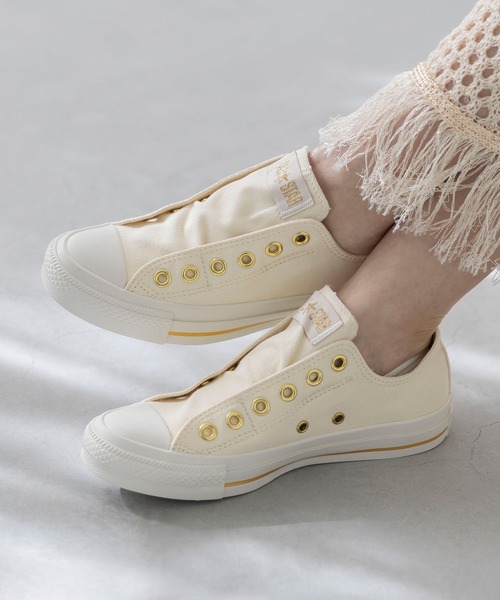 CONVERSE(コンバース)の「CONVERSE ALL STAR GOLDSTRIPE SLIP OX コンバース オールスター ゴールドストライプ スリップ(スニーカー・レディース・アイボリー/ダークブラウン/ブラック・22.5cm/22.0cm/24.5cm/24.0cm/23.5cm/23.0cm/26.0cm/25.5cm/25.0cm)」の12枚目の写真