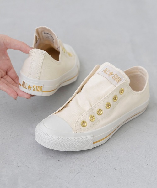 CONVERSE(コンバース)の「CONVERSE ALL STAR GOLDSTRIPE SLIP OX コンバース オールスター ゴールドストライプ スリップ(スニーカー・レディース・アイボリー/ダークブラウン/ブラック・22.5cm/22.0cm/24.5cm/24.0cm/23.5cm/23.0cm/26.0cm/25.5cm/25.0cm)」の16枚目の写真