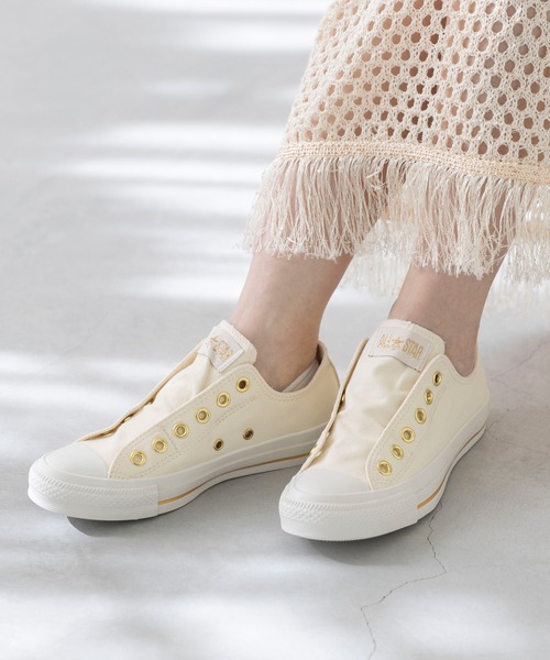 CONVERSE(コンバース)の「CONVERSE ALL STAR GOLDSTRIPE SLIP OX コンバース オールスター ゴールドストライプ スリップ(スニーカー・レディース・アイボリー/ダークブラウン/ブラック・22.5cm/22.0cm/24.5cm/24.0cm/23.5cm/23.0cm/26.0cm/25.5cm/25.0cm)」の6枚目の写真