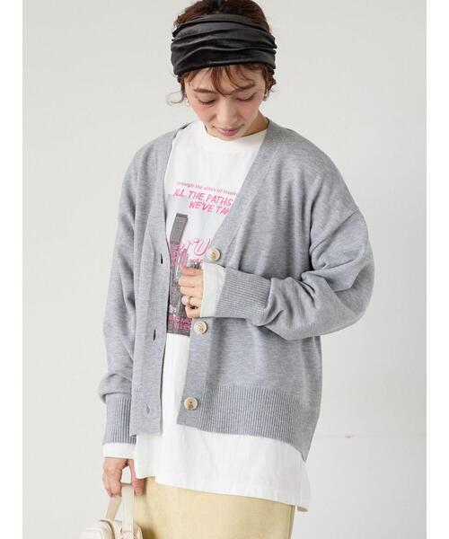 Lugnoncure(ルノンキュール)の「ソフトタッチニットVネックショートカーディガン(カーディガン/ボレロ・レディース・グリーン/ピンク/ブラック/グレー・F)」の3枚目の写真