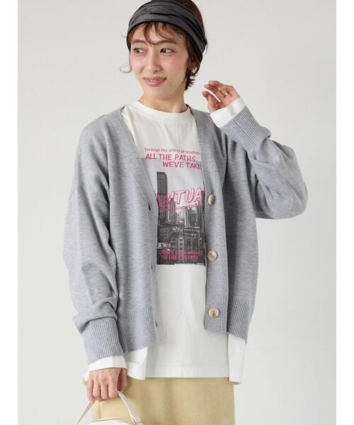 Lugnoncure(ルノンキュール)の「ソフトタッチニットVネックショートカーディガン(カーディガン/ボレロ・レディース・グリーン/ピンク/ブラック/グレー・F)」の17枚目の写真