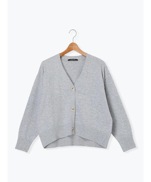 Lugnoncure(ルノンキュール)の「ソフトタッチニットVネックショートカーディガン(カーディガン/ボレロ・レディース・グリーン/ピンク/ブラック/グレー・F)」の6枚目の写真