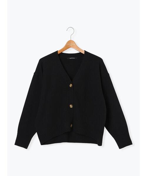 Lugnoncure(ルノンキュール)の「ソフトタッチニットVネックショートカーディガン(カーディガン/ボレロ・レディース・グリーン/ピンク/ブラック/グレー・F)」の7枚目の写真