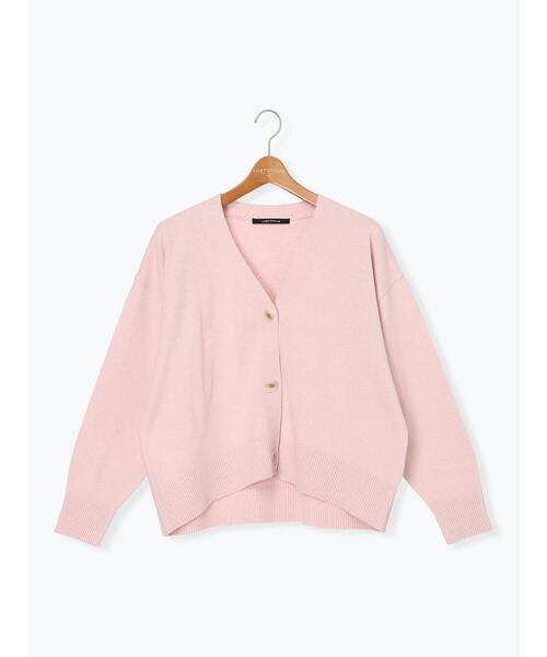 Lugnoncure(ルノンキュール)の「ソフトタッチニットVネックショートカーディガン(カーディガン/ボレロ・レディース・グリーン/ピンク/ブラック/グレー・F)」の8枚目の写真