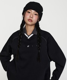 NIKE | ナイキ スポーツウェア フェニックス フリース ウィメンズ オーバーサイズド グラフィック ポロトップス / Nike Sportswear Phoenix Fleece Women's Oversized Graphic Polo Top IF0257-010 Black(ポロシャツ)