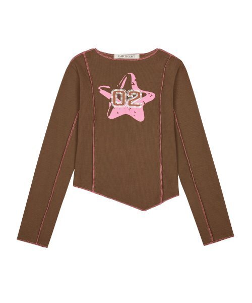 LARTIGENT(ラーティゼン)の「L6 OVERLOCK UNBALANCE SLEEVE TEE(BROWN)(Tシャツ/カットソー・レディース・その他・FREE)」の5枚目の写真