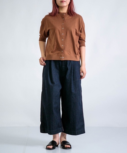 Tieasy（ティージー）の「[Tieasy] HDCS SNAP S/S CARDIGAN / ライトスラブ天竺 スナップカーディガン（カーディガン/ボレロ・レディース・ネイビー/ブラウン/レッド/アイボリー/アッシュグレー・1）」の15枚目の写真