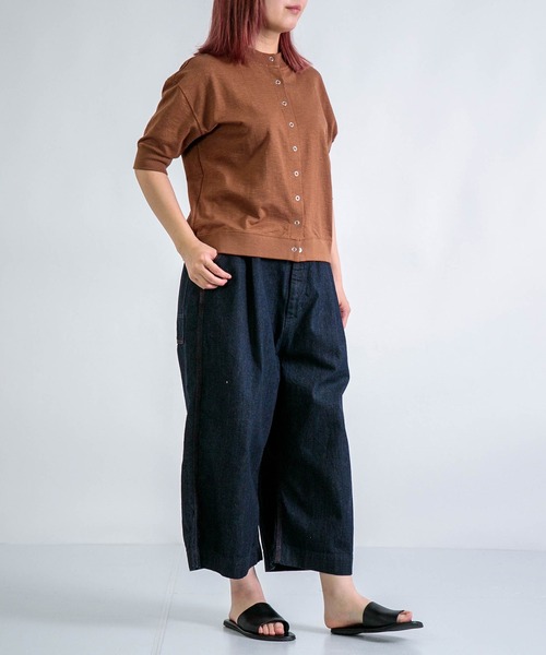 Tieasy（ティージー）の「[Tieasy] HDCS SNAP S/S CARDIGAN / ライトスラブ天竺 スナップカーディガン（カーディガン/ボレロ・レディース・ネイビー/ブラウン/レッド/アイボリー/アッシュグレー・1）」の16枚目の写真