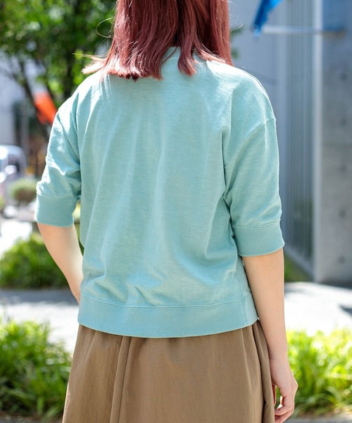 Tieasy（ティージー）の「[Tieasy] HDCS SNAP S/S CARDIGAN / ライトスラブ天竺 スナップカーディガン（カーディガン/ボレロ・レディース・ネイビー/ブラウン/レッド/アイボリー/アッシュグレー・1）」の21枚目の写真