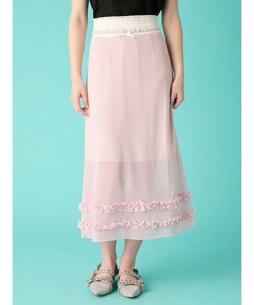 FURFUR（ファーファー）の「ミディナロースカート（スカート・レディース・ブラック/ホワイト/ピンク・F）」の3枚目の写真