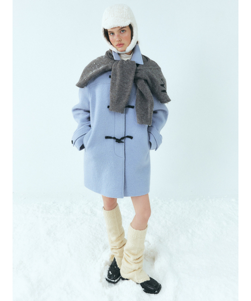 ETMON(エトモン)の「Wool Duffle Half Coat, Sky Blue(チェスターコート・レディース・その他・FREE)」の3枚目の写真
