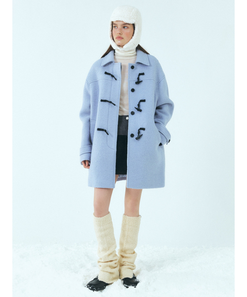 ETMON(エトモン)の「Wool Duffle Half Coat, Sky Blue(チェスターコート・レディース・その他・FREE)」の4枚目の写真