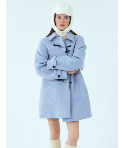 ETMON(エトモン)の「Wool Duffle Half Coat, Sky Blue(チェスターコート・レディース・その他・FREE)」の5枚目の写真