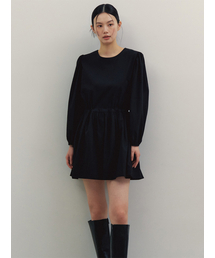 GNGB（ジーエンジービー）の「コットンシャーリングワンピース_ブラック（ワンピース）」