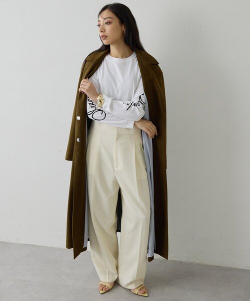 Whim Gazette(ウィムガゼット)の「スリーブロゴロングTシャツ(Tシャツ/カットソー・レディース・オフホワイト/ライトグレー・FREE)」の22枚目の写真