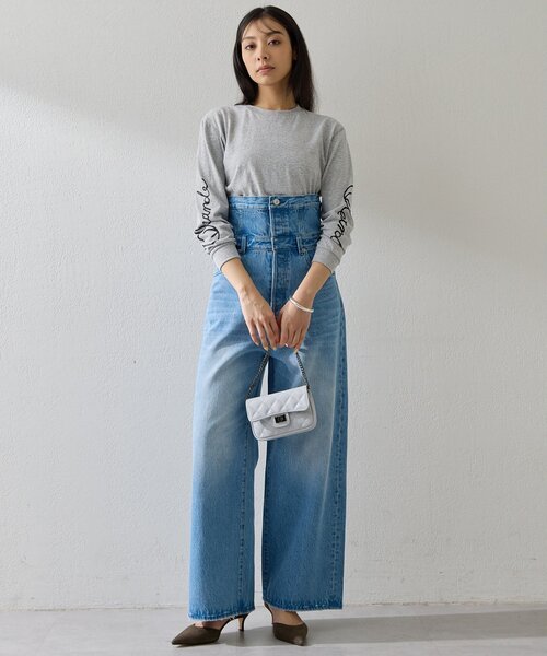 Whim Gazette(ウィムガゼット)の「スリーブロゴロングTシャツ(Tシャツ/カットソー・レディース・オフホワイト/ライトグレー・FREE)」の21枚目の写真