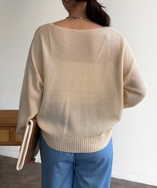 Chez toi（シェトワ）の「シアーニットプルオーバー（ニット/セーター・レディース・アイボリー/ピンク/チャコールグレー/ブルー・FREE）」の10枚目の写真