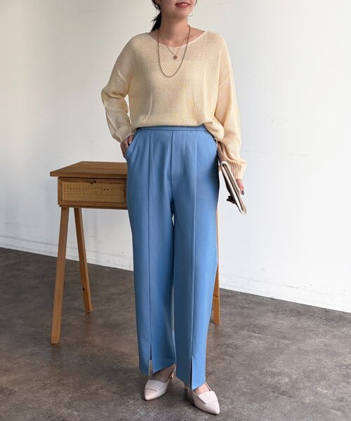 Chez toi（シェトワ）の「シアーニットプルオーバー（ニット/セーター・レディース・アイボリー/ピンク/チャコールグレー/ブルー・FREE）」の11枚目の写真