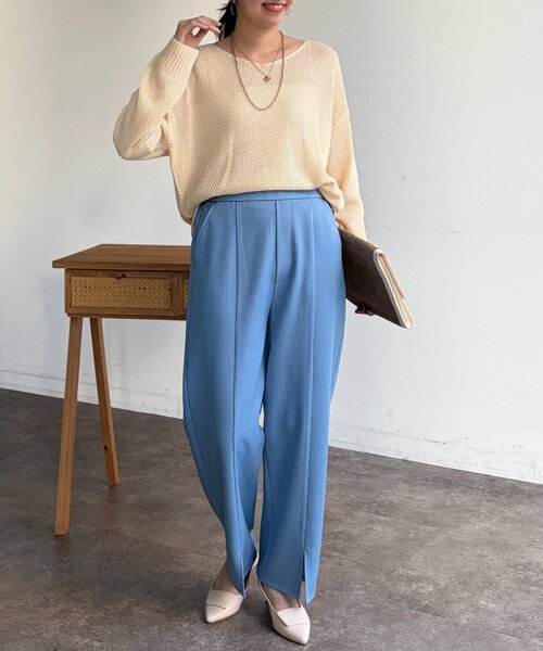 Chez toi（シェトワ）の「シアーニットプルオーバー（ニット/セーター・レディース・アイボリー/ピンク/チャコールグレー/ブルー・FREE）」の12枚目の写真