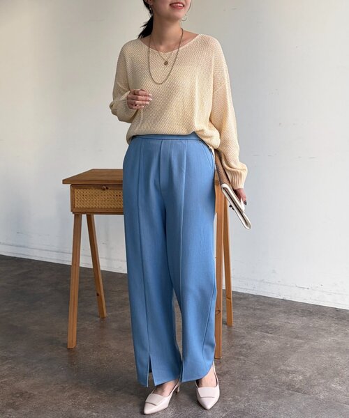 Chez toi（シェトワ）の「シアーニットプルオーバー（ニット/セーター・レディース・アイボリー/ピンク/チャコールグレー/ブルー・FREE）」の13枚目の写真