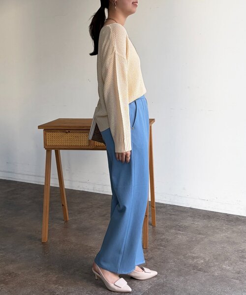 Chez toi（シェトワ）の「シアーニットプルオーバー（ニット/セーター・レディース・アイボリー/ピンク/チャコールグレー/ブルー・FREE）」の14枚目の写真