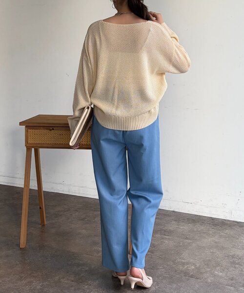 Chez toi（シェトワ）の「シアーニットプルオーバー（ニット/セーター・レディース・アイボリー/ピンク/チャコールグレー/ブルー・FREE）」の15枚目の写真