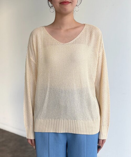 Chez toi（シェトワ）の「シアーニットプルオーバー（ニット/セーター・レディース・アイボリー/ピンク/チャコールグレー/ブルー・FREE）」の16枚目の写真