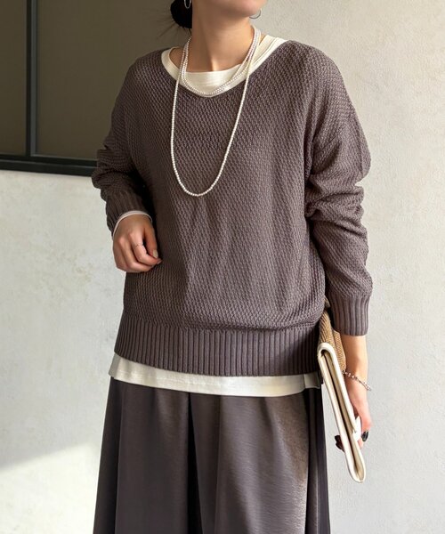 Chez toi（シェトワ）の「シアーニットプルオーバー（ニット/セーター・レディース・アイボリー/ピンク/チャコールグレー/ブルー・FREE）」の22枚目の写真