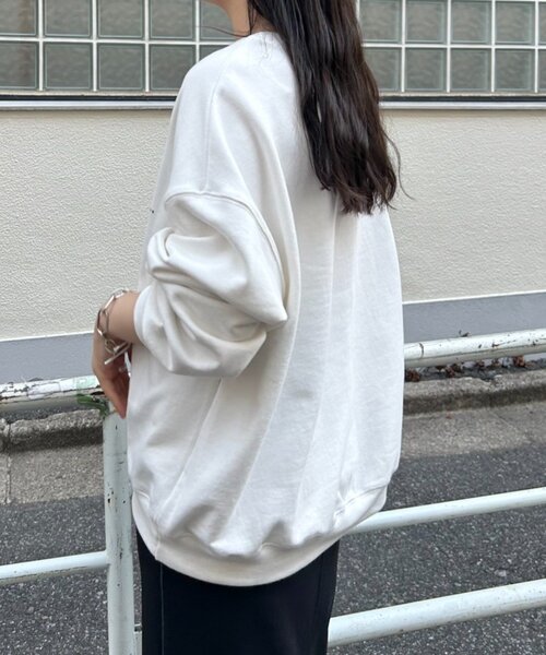 FRIPIER（フリピエ）の「《FRIPIER》ロゴスウェット（Tシャツ/カットソー・レディース・ネイビー/ホワイト・FREE）」の5枚目の写真