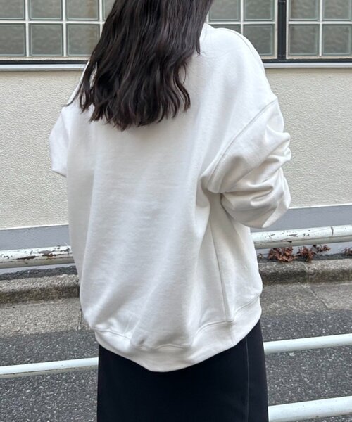 FRIPIER（フリピエ）の「《FRIPIER》ロゴスウェット（Tシャツ/カットソー・レディース・ネイビー/ホワイト・FREE）」の6枚目の写真