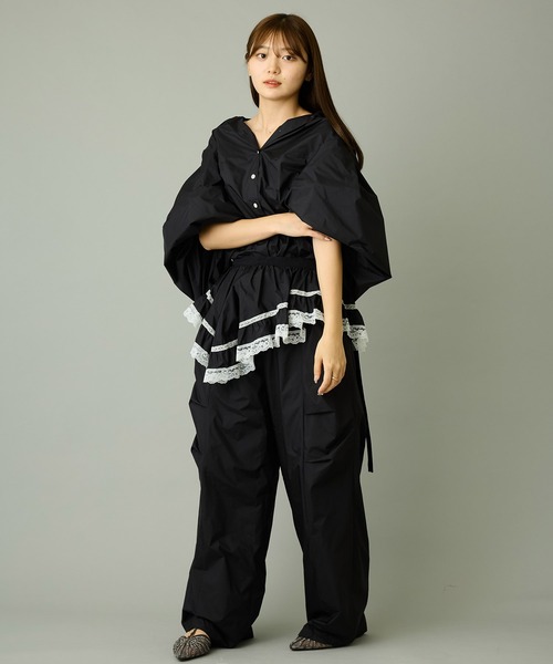 FLUMOR(フラマー)の「メモリーバレルコクーンパンツ(カーゴパンツ・レディース・ピンク/ブラック・38)」の21枚目の写真