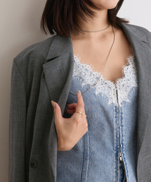 IENA LA BOUCLE | IENA LA BOUCLE ソフトデニムレースコンビキャミソール(キャミソール)