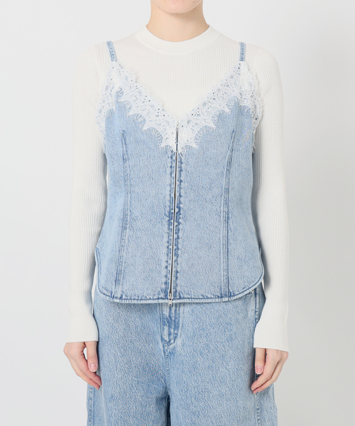 IENA LA BOUCLE（イエナラブークル）の「IENA LA BOUCLE ソフトデニムレースコンビキャミソール（キャミソール・レディース・ライトブルー・FREE）」の8枚目の写真